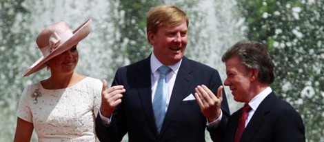 Guillermo y Máxima de Holanda con el presidente de Colombia Juan Manuel Santos