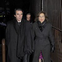 José María Aznar y Ana Botella en el funeral de Irene Vázquez