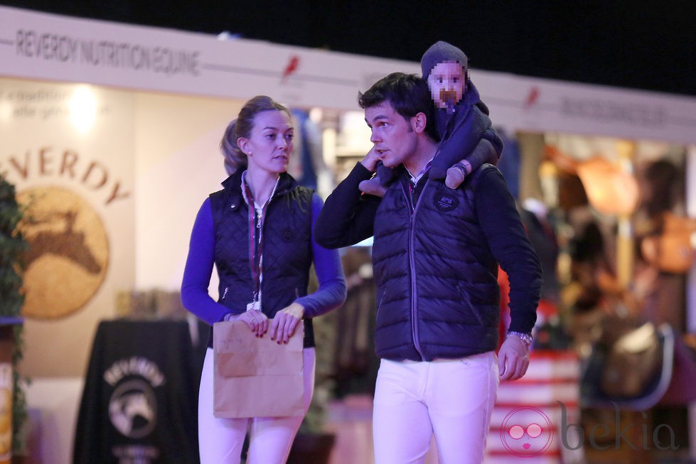 Marta Ortega y Sergio Álvarez con el pequeño Amancio en el Master Gucci 2013