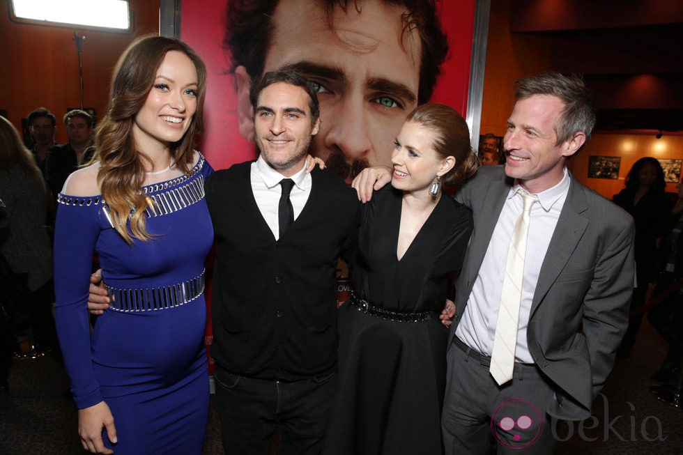 Olivia Wilde, Joaquin Phoenix, Amy Adams y Spike Jonze en el estreno de 'Her'