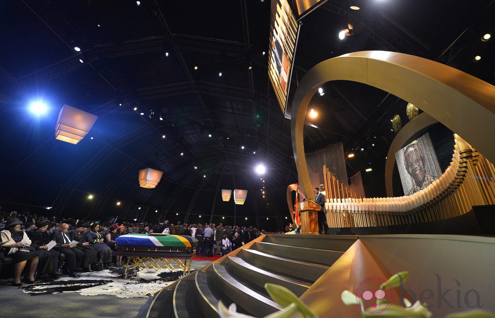 Escenario donde se celebró el funeral de Nelson Mandela en Qunu