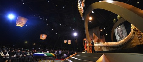 Escenario donde se celebró el funeral de Nelson Mandela en Qunu