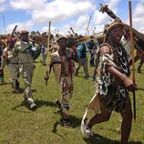 Guerreros zulú durante el funeral de Nelson Mandela en Qunu