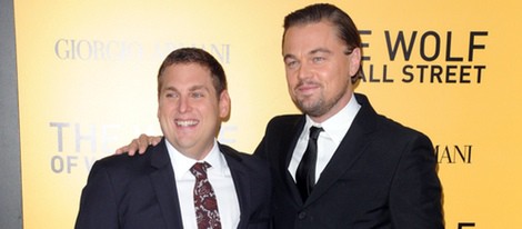 Jonah Hill y Leonardo DiCaprio en el estreno de 'El lobo de Wall Street' en Nueva York