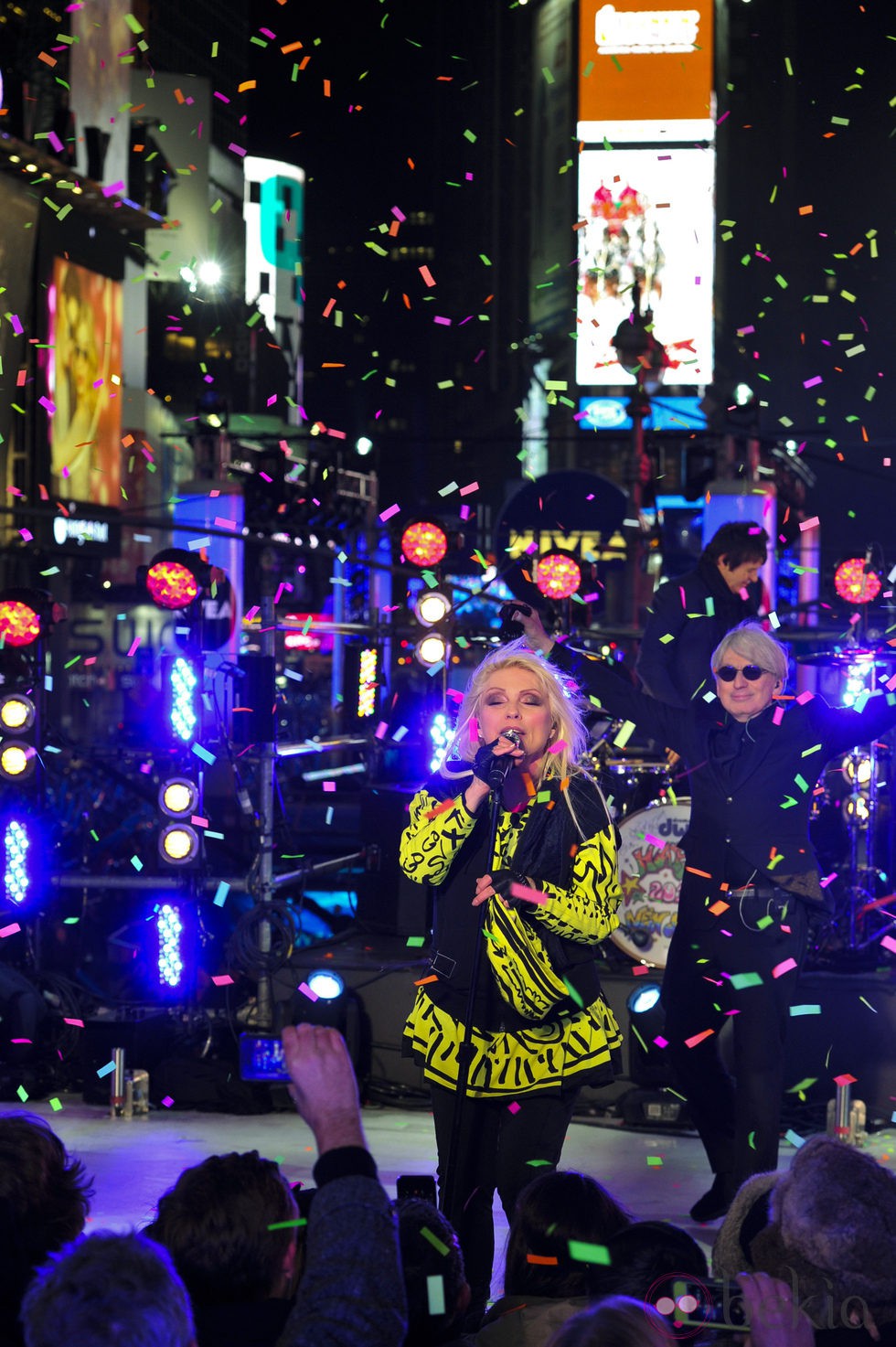 Deborah Harry durante su actuación en fin de año desde Times Square