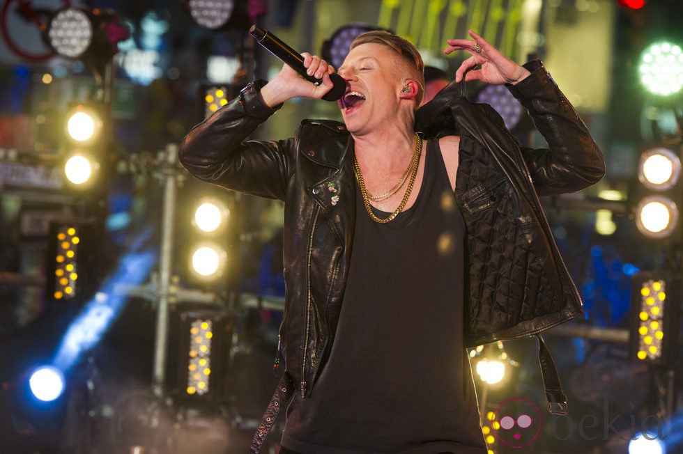 Macklemore durante su actuación en fin de año desde Times Square