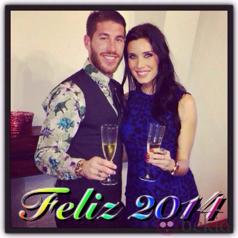 Sergio Ramos y Pilar Rubio felicitan 2014