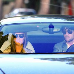 Ana Boyer y Fernando Verdasco en el coche del tenista