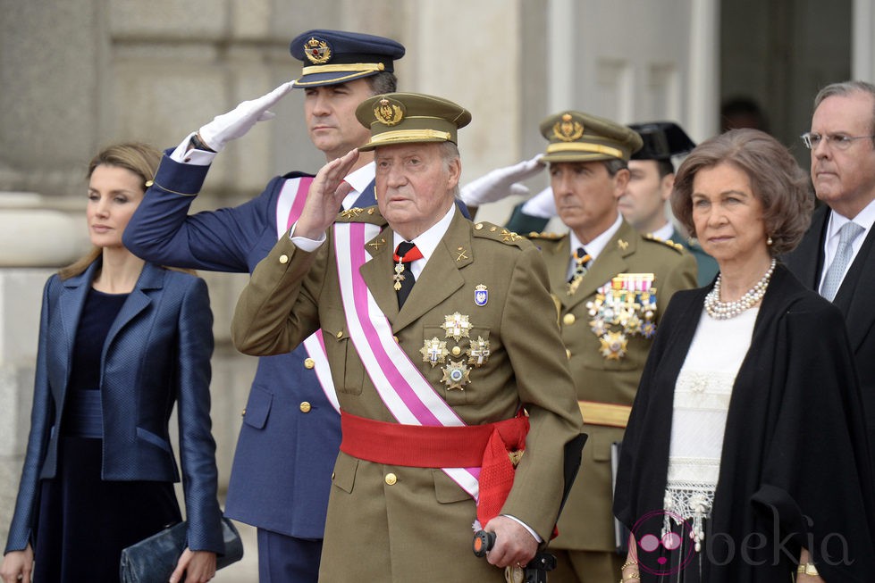 Los Reyes Juan Carlos y Sofía y los Príncipes Felipe y Letizia en la Pascua Militar 2014