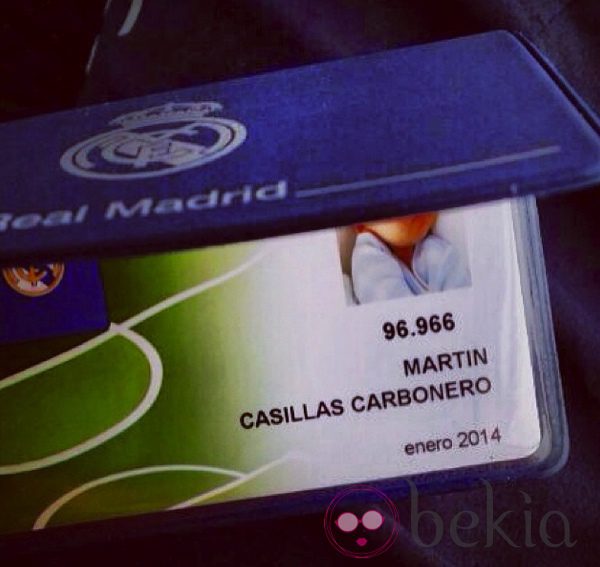 Carnet de socio del Real Madrid de Martín Casillas Carbonero