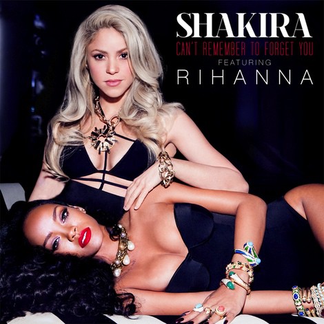 Shakira y Rihanna en la portada del single 'Can't remember to forget you'