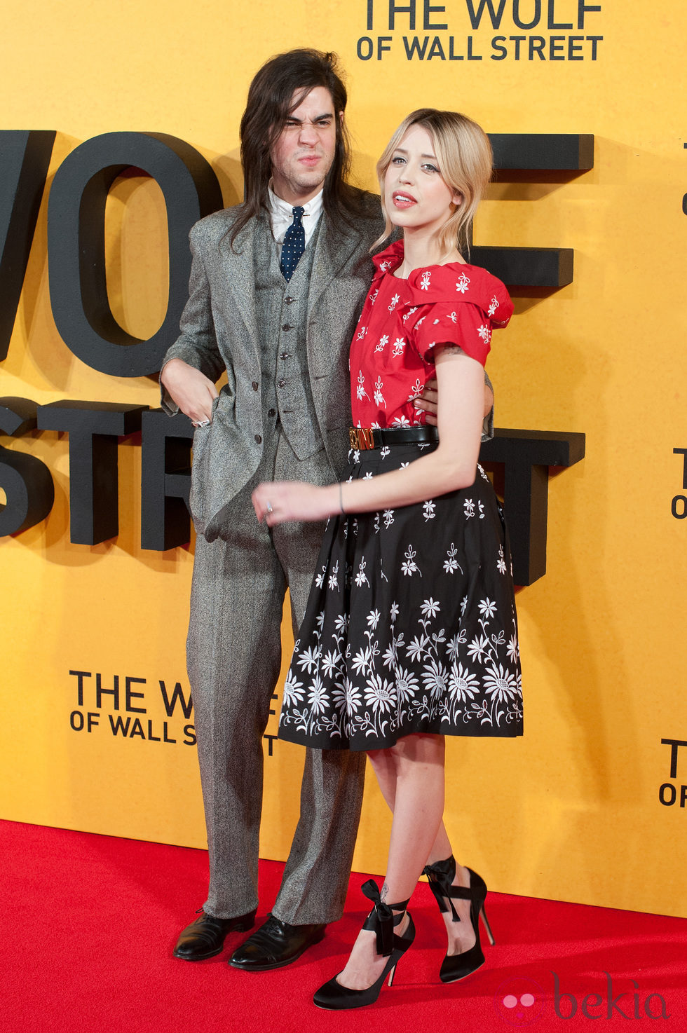 Peaches Geldof y Thomas Cohen en la premiere de 'El lobo de Wall Street' en Londres