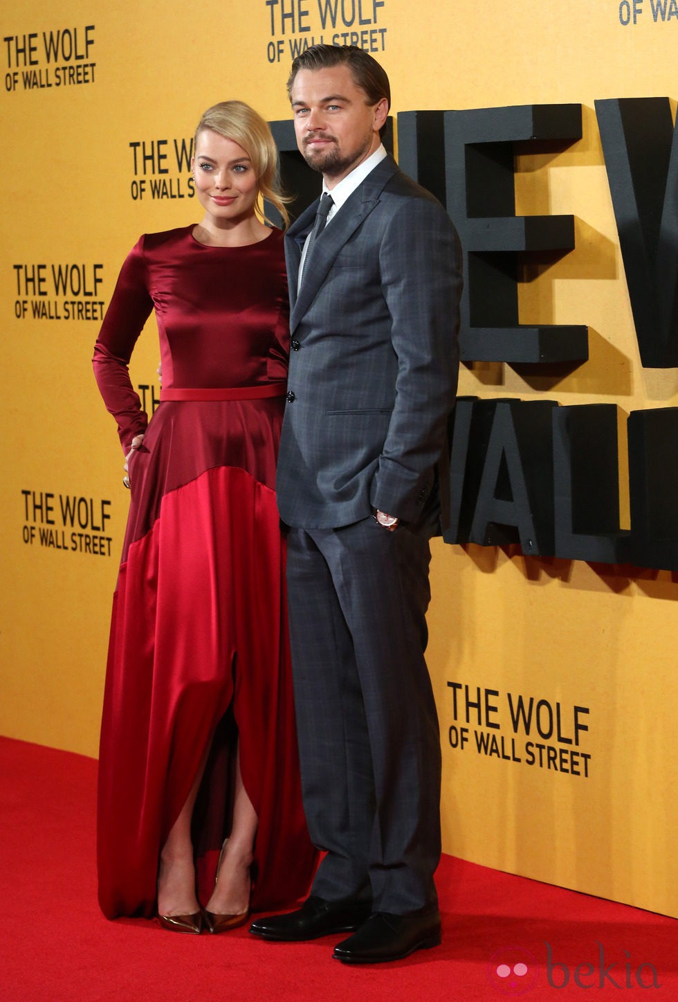 Leonardo DiCaprio y Margot Robbie en la premiere de 'El lobo de Wall Street' en Londres