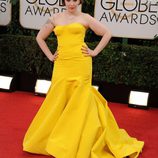 Lena Dunham en la alfombra roja de los Globos de Oro 2014