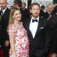 Drew Barrymore y Will Kopelman en la alfombra roja de los Globos de Oro 2014