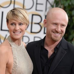 Robin Wright y Ben Foster en la alfombra roja de los Globos de Oro 2014