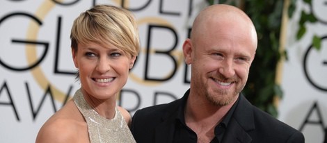 Robin Wright y Ben Foster en la alfombra roja de los Globos de Oro 2014