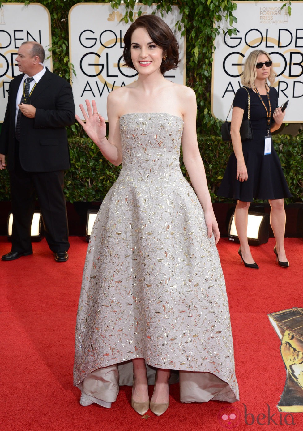 Michelle Dockery en la alfombra roja de los Globos de Oro 2014