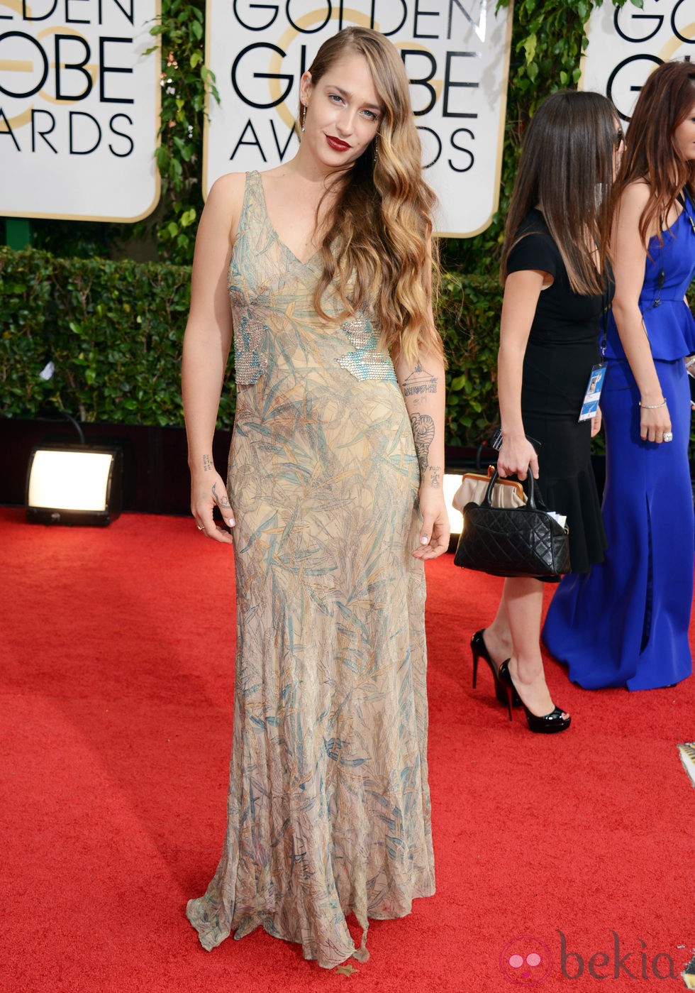 Jemima Kirke en la alfombra roja de los Globos de Oro 2014