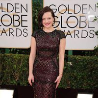 Elisabeth Moss en la alfombra roja de los Globos de Oro 2014