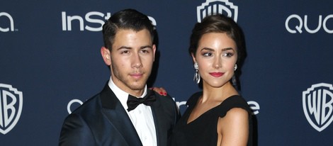 Nick Jonas y Olivia Culpo en la fiesta Warner Bros. tras los Globos de Oro 2014