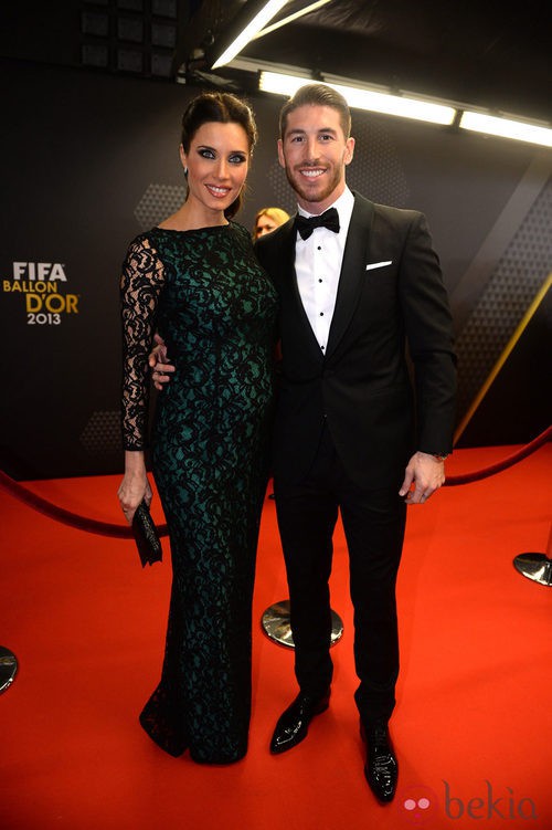 Sergio Ramos y Pilar Rubio en la gala del Balón de Oro 2013