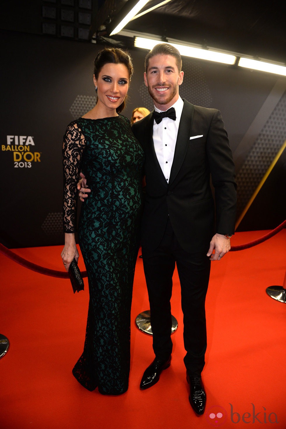 Sergio Ramos y Pilar Rubio en la gala del Balón de Oro 2013