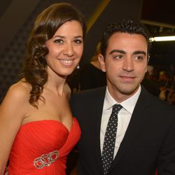 Xavi Hernández y Nuria Cunillera en la entrega del Balón de Oro 2013