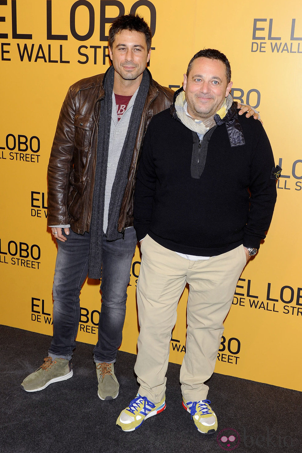 Hugo Silva y Pepón Nieto en el estreno de 'El lobo de Wall Street' en Madrid