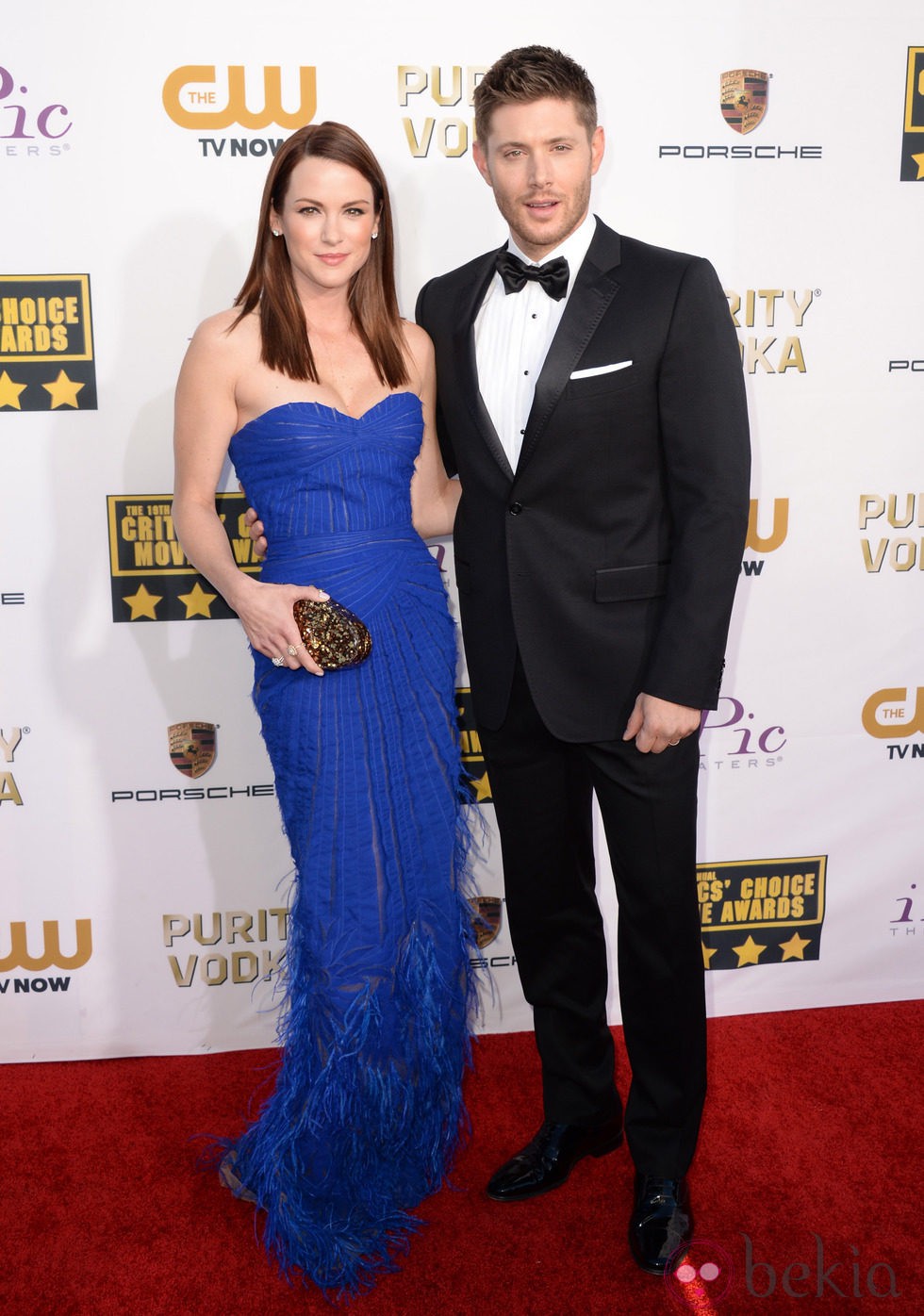 Jensen Ackles y Danneel Harris en la alfombra roja de los Critics' Choice Movie Awards 2014