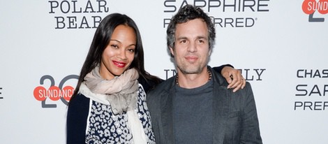 Zoe Saldaña y Mark Ruffalo en el estreno de 'Infinitely Polar Bear' en el festival de cine 'Sundance' 2014