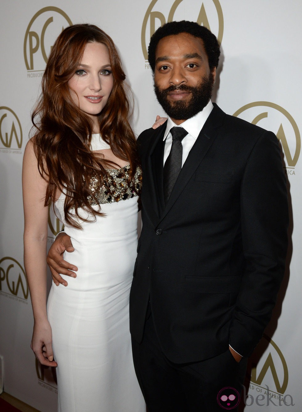 Chiwetel Ejiofor y Sari Mercer en la gala de entrega de los Producers Guild Awards 2014