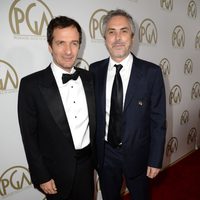 David Heyman y Alfonso Cuarón en la gala de entrega de los Producers Guild Awards 2014