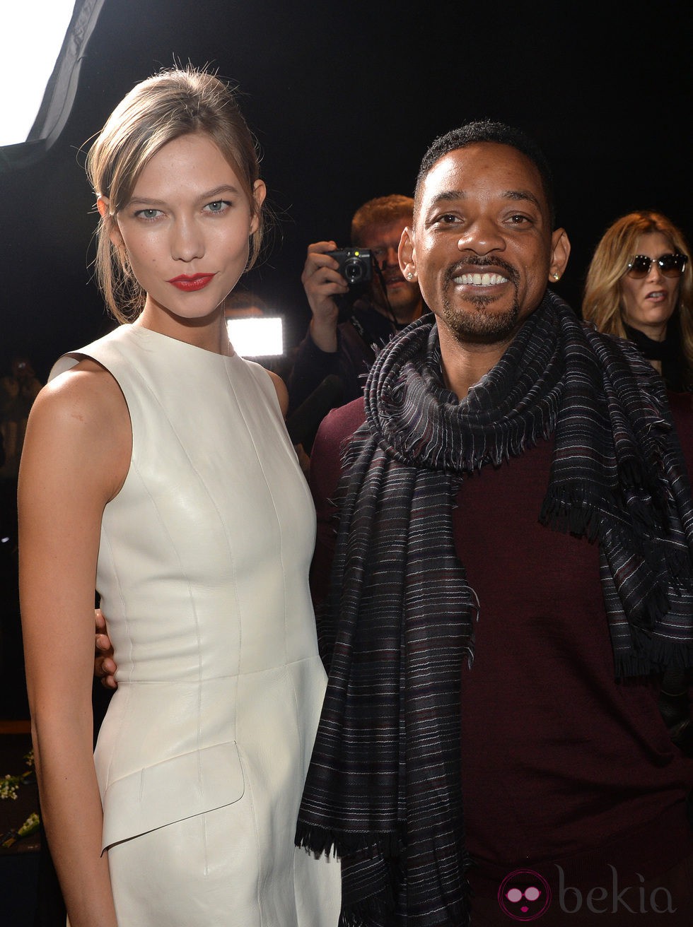 Karlie Kloss y Will Smith en el desfile de Dior de la Semana de la Moda Masculina de París 2014