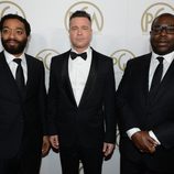 Chiwetel Ejiofor, Brad Pitt y Steve McQueen en la gala de entrega de los Producers Guild Awards 2014