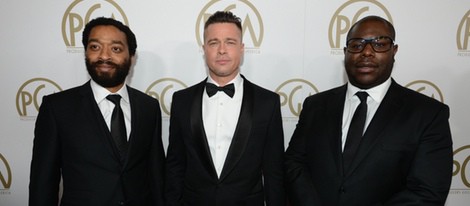 Chiwetel Ejiofor, Brad Pitt y Steve McQueen en la gala de entrega de los Producers Guild Awards 2014