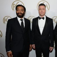 Chiwetel Ejiofor, Brad Pitt y Steve McQueen en la gala de entrega de los Producers Guild Awards 2014