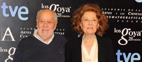 Jaime de Armiñán y Julia Gutiérrez Caba en la fiesta de nominados a los premios Goya 2014