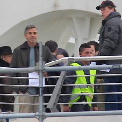 George Clooney en el set de rodaje de 'Tomorrowland' en la Ciudad de las Artes y las Ciencias de Valencia