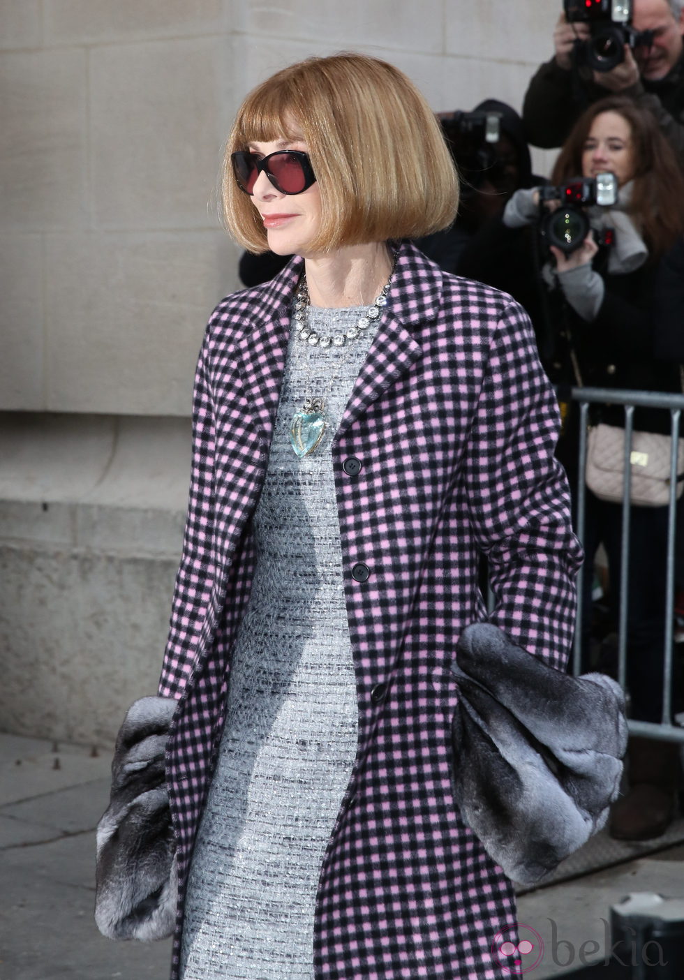 Anna Wintour en el desfile de Alta Costura de Chanel primavera/verano 2014 de París