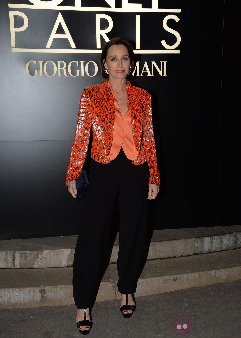 Kristin Scott en el desfile de Alta Costura Armani Privé primavera/verano 2014 de París