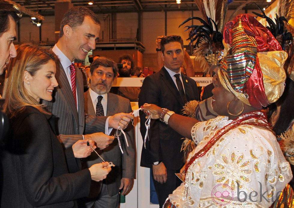 Los Príncipes de Asturias durante la inauguración de FITUR 2014