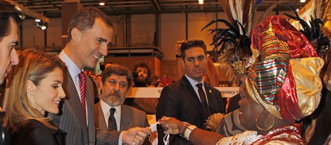 Los Príncipes de Asturias durante la inauguración de FITUR 2014