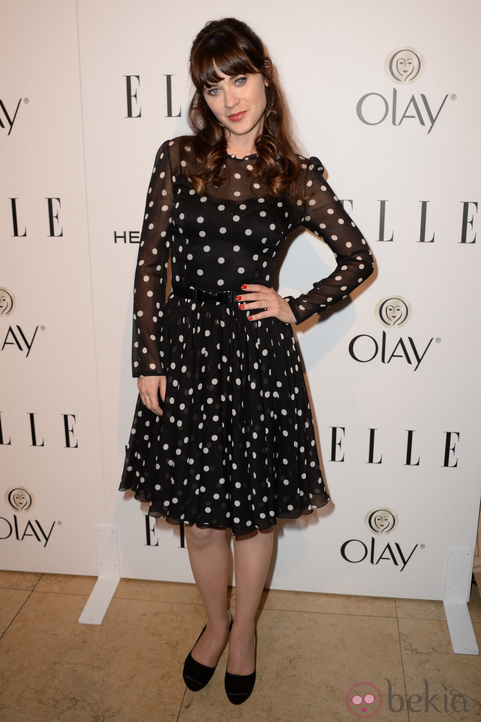 Zooey Deschanel en la fiesta Elle Mujeres de televisión 2014