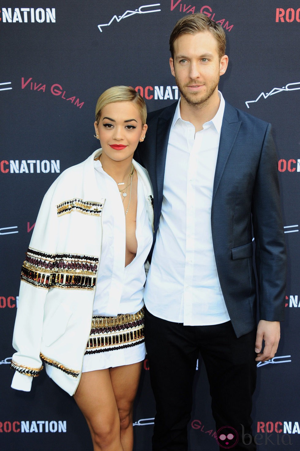 Rita Ora y Calvin Harris en el brunch previo a la entrega de los Premios Grammy 2014