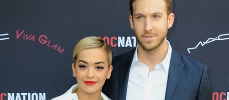 Rita Ora y Calvin Harris en el brunch previo a la entrega de los Premios Grammy 2014