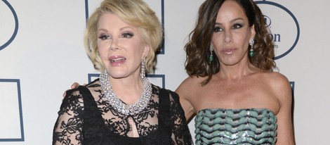 Joan Rivers y Melissa Rivers en la fiesta Pre-Grammy 2014 de Clive Davis