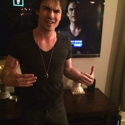 Ian Somerhalder durante la fiesta del episodio número 100 de 'Crónicas vampíricas'