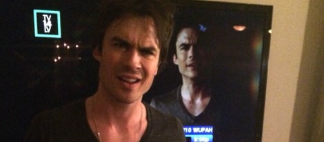 Ian Somerhalder durante la fiesta del episodio número 100 de 'Crónicas vampíricas'