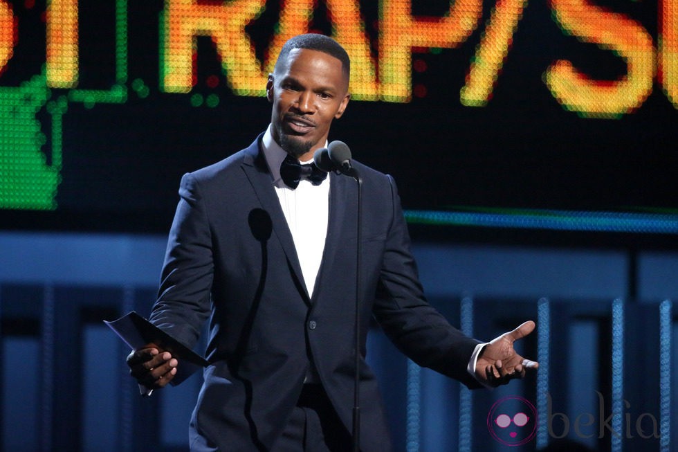 Jamie Foxx en la entrega de los Grammy 2014